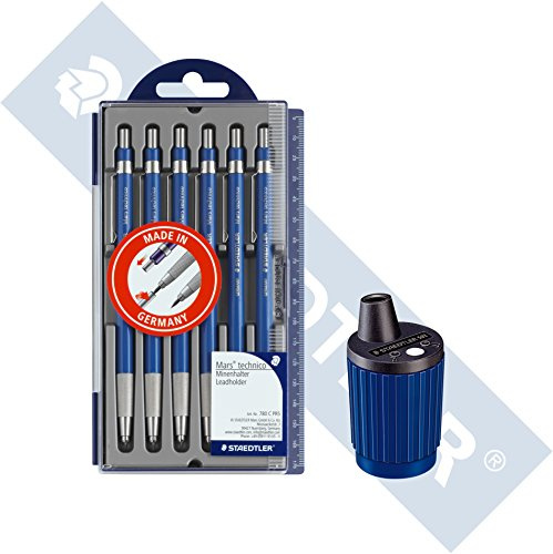 STAEDTLER Mars 780 C PR5 Fallminenstift, technico mit integriertem Minenspitzer 2 mm, 5 und 1 Promotion + Minenspitzdose 520