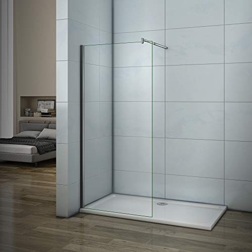 Mamparas de ducha Frontales Puerta fijo Cristal 5mm Antical Barra 70-120cm, (74.8-76.8) x190cm