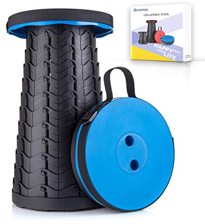 Boreeman Upgraded Folding Stool Lightweight Yet More Sturdy with Load Capacity 400lbs Portable Collapsible Stool for Camping Fishing Hiking BBQ (Blue)