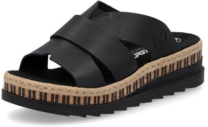 Rieker Femme Chaussures Basses V7989, Dame Mocassin,Chaussons,Pantoufles,Chaussures de Loisirs,entrée Ouverte,Noir (Schwarz / 00),38 EU / 5 UK