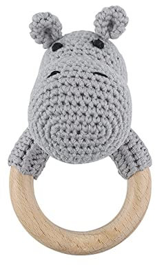 LICHENGTAI Baby Rassel Spielzeug Holz Beißring Handmade Rassel Greifling Baby Holz Beissring Greifringe Spielzeug Beißring Geschenk für Neugeborene Babys Mädchen und Jungen