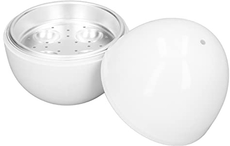 ANKROYU Cocedor Rápido De Huevos, Cocedor De Huevos Duros con Capacidad para 4 Huevos, Diseño Compacto, Material ABS, Forma De Huevo, Herramientas De Cocina, Hervidor De Huevos con Función De Microon