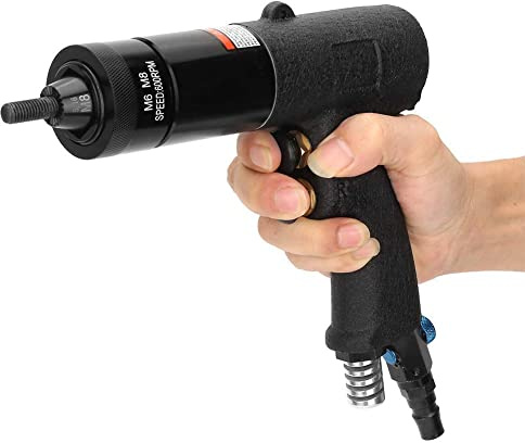 Pneumatic Riveting Air Rivnut Gun Nut Rivet Tool Kit Self-Locking Air Riveter for Metal Plate Pipe M6/M8 KP-739A