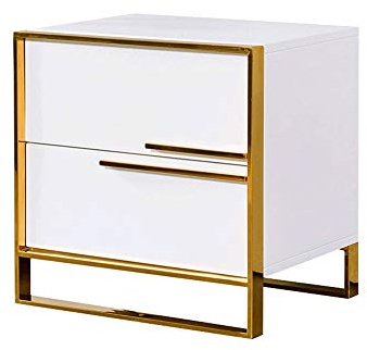Armoire de Chevet Simple, Table de Chevet Lumineuse, Armoire de Rangement pour Chambre à Coucher, Table de Nuit, Finition de Cuisson, casier de Chevet (Blanc)