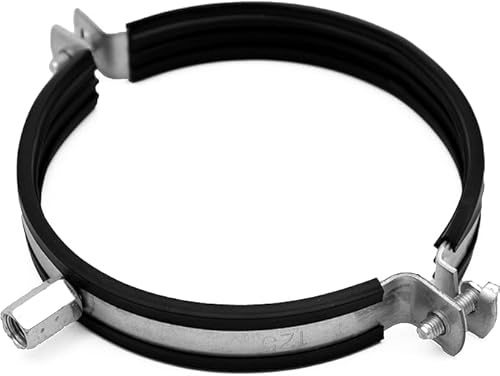 H&C VENT Verzinkt Rohrschelle Ø 315 mm mit Gummieinlage - Rohrschellen & Schlauchschellen für Lüftungsrohr, Abluftschlauch, Absaugschlauch - Schellen zur Rohrhalterung - Schraubrohrschelle gummiert