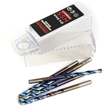 Ferrcan Brocas para metal HSS DIN338 M35 5% cobalto acabado rainbow para taladros en acero inoxidable, hierro y otros metales paquete de 5 unidades por medida (4.5mm)