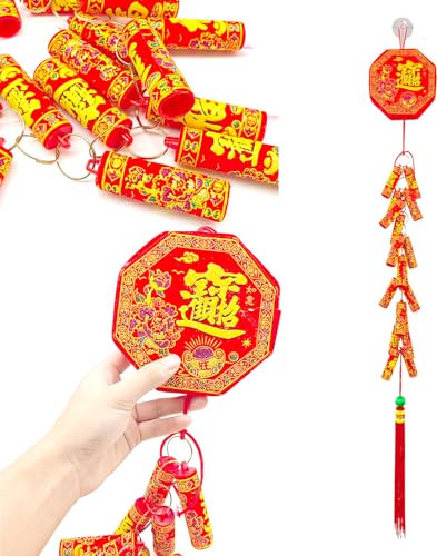 Decoraciones colgantes de Año Nuevo chino 2024, 1 m Año del Dragón, decoración de petardo grande, adorno lunar de primavera, adorno asiático tradicional, nudo petardo, suministro de fiesta para puerta