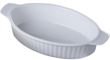 HAKIDZEL Fuente Ovalada De Cerámica Con Doble Asa Molde Para Hornear Seguro y Versátil Para Lasaña Postres y Guarniciones Fácil Limpieza y Resistente Microondas y Horno