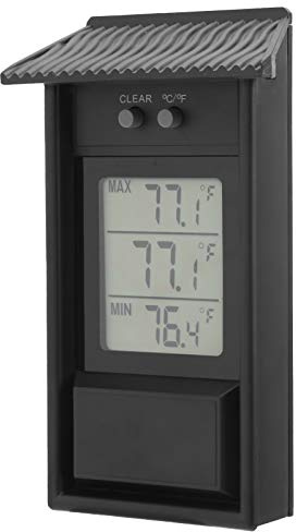 Messung Maximum Minimum Thermometer Outdoor Wasserdicht 15×10×5 Digitalthermometer Outdoor Wasserdicht Temperaturmesser Messgerät Gartengewächshaus Draußen