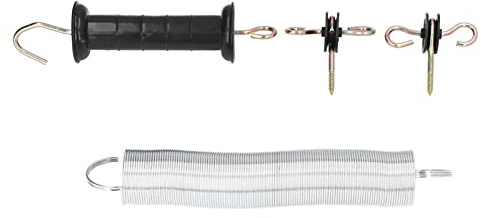 CDQL PP Eisen 5 Meter Elektrozaun-Tor-Set, Elektrozaun-Tor-Griff-Set mit Griff, Isolierter Nagel für Vieh, Elektrozaun-Türzubehör