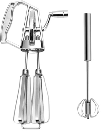 2 Whisks, Hand Whisk, Rotary Mixer, Semi-Automatic Mixer, Kitchen Whisk