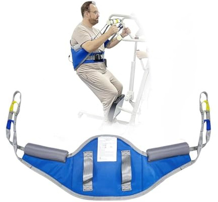 EZ Assistive Standing Hoist Sling, Sit to Stand Lift Sling with Back Support, Patient Transfer & Stand Aid Sling for Disabled Adults, Padded Lifting Sling, 500lbs Capacity (Medium)