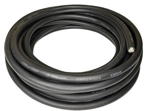 Heavy Duty Flexible Rubber Power Cable, 3 Core, 1.5mm² / 2.5mm², H07RN-F, Indoor/Outdoor Use - Various Lengths (3 Core, 1.5mm² (3G1.5), 3m)