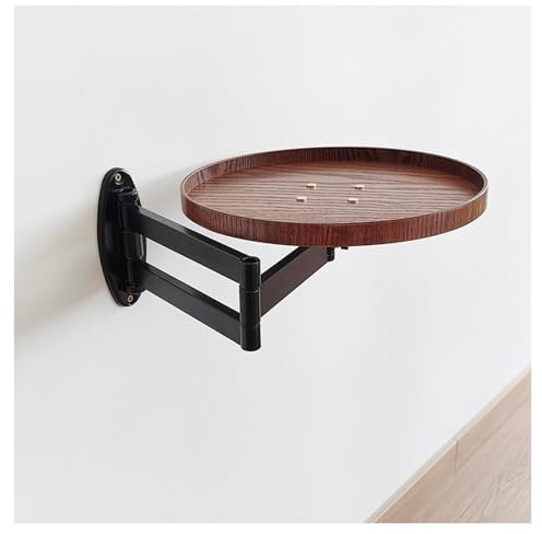 WLCNYL An der Wand montierter, zusammenklappbarer, runder Tisch, teleskopische Längenverstellung, an der Wand montierter Kleiner Schreibtisch, abnehmbares und umkehrbares Design, um 1 Zentimeter er