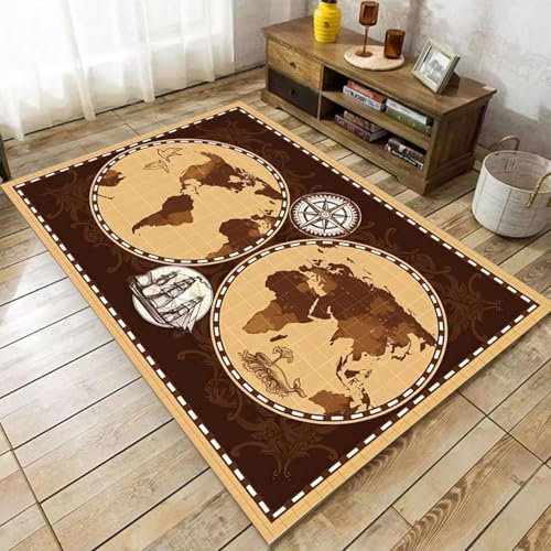 Kinderteppich 3D Wohnzimmerteppich rutschfest Weltkarte Teppiche Jungen Und Mädchen Spielteppich Kinderzimmer Teppich 180 X 280 cm - Leicht Zu Reinigen-5645018091