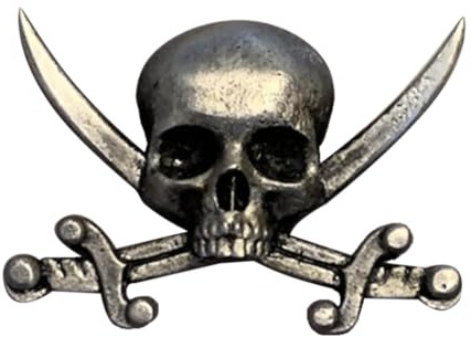 XAGMODSHN Anstecknadel im Gothic-Stil mit Totenkopf-Dolchen, Vintage-Stil, Horror-Skelett-Brosche, Kreuzschwerter, Abzeichen für Kleidung, Schmuck, Anstecknadel, Metall