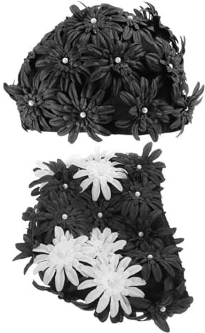 BESPORTBLE 2 Piezas Gorro de natación Gorro de baño de Damas Sombrero Forrado o de baño niña Mano de natación o de Piscina o de baño Juvenil Divertidos os de baño Brocado