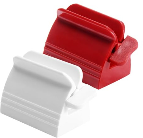 Didiseaon 2 Pcs Abs Hand Style Tube Squeezer Dispenser for Toothpaste, Ointments and Paints, Thickened Base, Easy Storage, Bathroom and Home Use