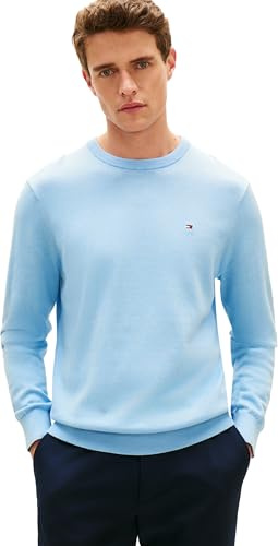 Tommy Hilfiger Essential Ssnl Cotton Crew Neck Mw0mw39999 Pull-over Homme, Blue (Well Water), M
