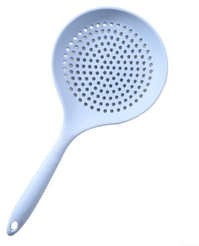 Efficiente schiumarola in silicone progettato per drenare liquidi, strumento essenziale da cucina per ogni (blu)