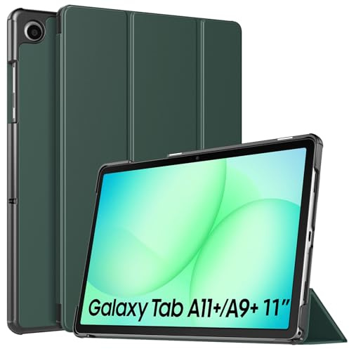 TiMOVO Funda para Samsung Galaxy Tab A11+/A11 Plus 11 2025, Verde Noche | Compatible con los modelos SM-X230/X236/X238, Ligera y Delgada, Soporte Triángulo Ajustable, Auto Activación/Suspensión