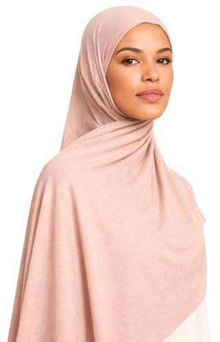 bhb 100% Baumwolle Jersey Hijab Kopftuch Damen – Weich & Atmungsaktiv – Premium Qualität – 180x100 cm – Blickdicht & Elastisch