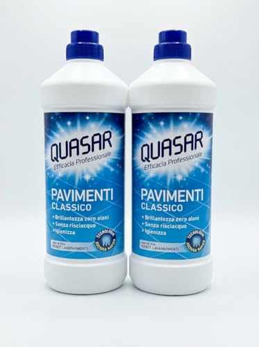 Detergente per Pavimenti Classico Senza Risciacquo, Asciugatura Rapida, 1 Litro, Set da 2, 4 o 6 Pezzi, Pulizia Professionale per Interni, Anche per Robot Lavapavimenti (Set 2lt (2 Confezioni))