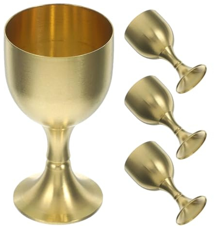 TOYANDONA Juego de 4 Copas de Cáliz Doradas de Cobre Diseño Vintage Retro, Accesorio Decorativo para Cata de Vinos y Fiestas Temáticas