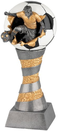Fußball-Pokal Illusion Xplode mit Gravur, Kunstharz, Design Fußballer | Geschenk-Trophäe für Fußball-Fans, Fußball-Geschenk, Wanderpokal, Fußball-Zubehör