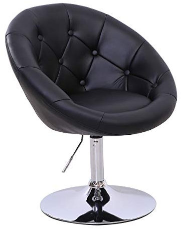 SVITA Havanna Cocktail-Sessel Lounge Clubsessel Drehsessel Retro Barhocker Kunstleder Schwarz