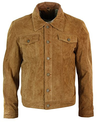 Infinity Herren Lederjacke 100% Echtleder Schwarz Wein Grün Vintage Retro Design Denim Stil