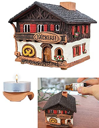 Midene Aroma Lichthaus Keramik, Lichthäuser, Handarbeit, Künstlerisches Miniatur, Alte Bäckerei in Bavaria, Deutschland, A268AR