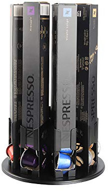 FlagShip Nespresso Pod Holders Storage Carousel Coffee Nespresso Original Line Capsules Holder Coffee Capsules Holder Organizer Stand Small 80 Pods Originalline