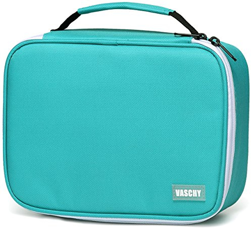 VASCHY Large Pencil Case, Pen Pouch Bag with Detachable Layers for Boys Girls Portable Aesthetic Maker Holder with Big Compartment and Top Handle Desk Organizer for Women Men College Office Turquoise