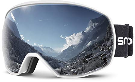 Snowledge Skibrille Damen und Herren Snowboardbrille Doppel-Objektiv OTG UV400 Schutz Anti-Beschlag Winddicht Ski Schutzbrille Helmkompatibel für Skifahren Motorrad Fahrrad Skaten