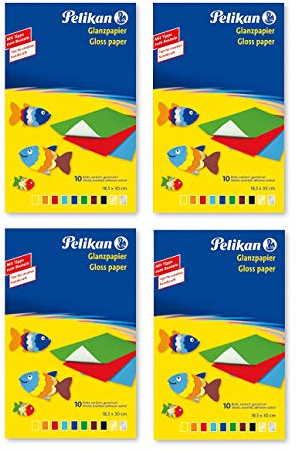 Pelikan 137943 - Transparentpapier, 10 Blatt (4, Glanzpapier | gummiert farbig)