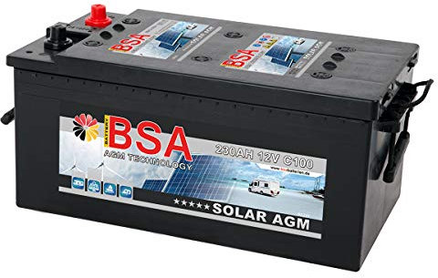 BSA Solarbatterie 12V 230Ah Solar Akku Wohnmobil Boot Schiff Versorgung AGM Gel Batterie