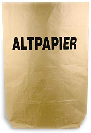 Hypafol Bio Papier Müllbeutel 50 Stück | abbaubare braune Biomüllbeutel für kompostierbare & biologische Abfälle & Papier | ohne Plastik | 2-lagig, Tüten mit 120 L | 700x950+220 mm, Aufdruck Altpapier