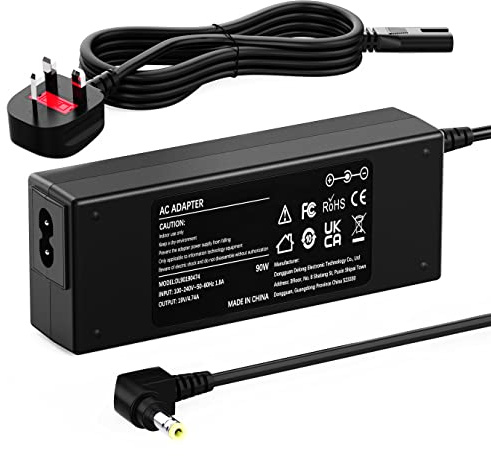 19V Laptop Charger Compatible with Toshiba Satellite C655 C655D C675 C850 C855 C855D C875 C50 C55 C55D P50 L50 L55 L55D L75 L305 PA3917U-1ACA PA3714U-1ACA PA5035U-1ACA Power Supply Cord UK