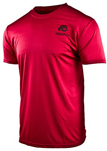 GUGGEN Mountain Funktionsskjorta för män, funktionell t-shirt, sport, utomhusaktiviteter, snabbtorkande, kortärmad, andningsbar, röd, 3XL