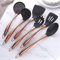 YDware Kitchen Utensil Set, 6Pcs Silicone Cooking Utensils Spatula Turner Heat Resistant Tools, Non-Stick Cookware with Steel Handle Rose Gold