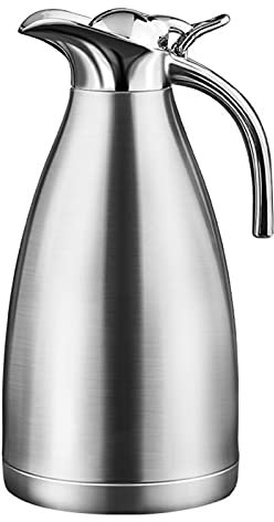 Thermoskanne 2 liter, Isolierkanne Kaffeekanne Edelstahl Thermoskanne Epülmaschinenfest, ideal als Kaffeekanne oder Teekanne, Kanne für 8 Tassen, und Thermokanne mit 12 Stunden Wärmespeicherung