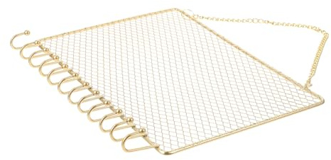 Cabilock Wandmontierter Ohrringständer Gold aus Eisen, Rechteckig | Drahtgitter Design, Aufhängen und Ordnen von Schmuck, für Galerie und Messe