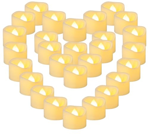 Yakpo 36 Stück 3,8 cm x 3 cm große Teelichter, batteriebetrieben, flammenlos, flackernde LED-Teelichter, elektrisch betriebene Votivkerzen, große Menge für Hochzeitsdekoration, Halloween-Dekoration