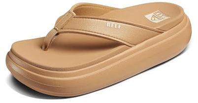 Reef Womens Cushion Bondi Platform Thongs Flip Flops - Natural - 7 UK