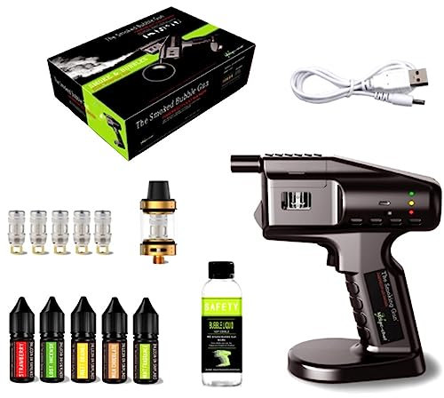 BLUEZY Smoke Infuser, Smoking Gun Portable Electric Cold Smoke Generator, Cocktail Smoker Kit, USB Charging with Bubble Liquid and Essential Oil for Food, Cocktails, Meat, Drinks