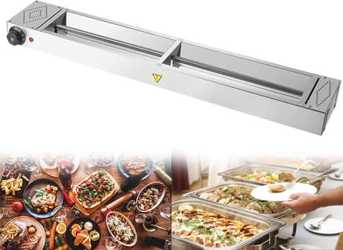 Lampe Chauffante Cuisine, Lampe Chauffe-Plats Restaurant Suspendue avec Température Réglable de 30-85℃, Lampe Infrarouge Buffet Chauffante, équipement Hôtelier(Size:60cm)