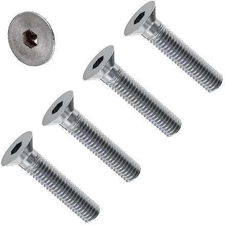 TERF® M12 x 80 mm Innensechskant-Senkkopf-Maschinenschrauben, Edelstahl, A2 (304), Maschinenschraube M12 (12 mm) x 80 mm, Innensechskant-Senkkopfschrauben, 4 Stück