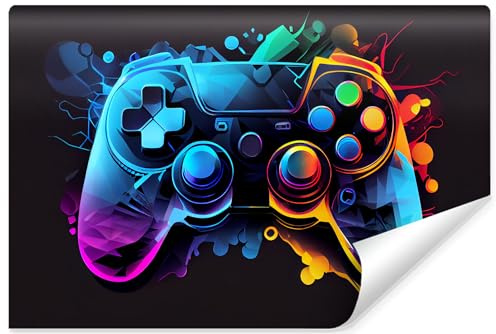 Muralo Papier Peint Intissé 3D Manette - 360x240 cm | Revêtement mural panoramique, pose facile, effet matière réaliste - style industriel pour salon ou bureau