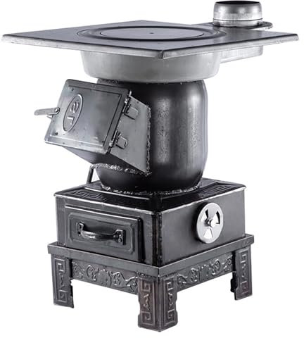 STWBHW Cast Iron Wood Burning Stove, Indoor Wood Burning Stove, wood burning stoves for home,Wood Burning Stoves for Home Heating, Small Wood Stove for Tiny House, Portable Wood Stove Camping
